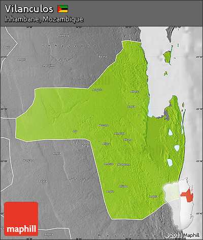Physical Map of Vilanculos, desaturated