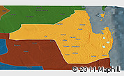 Political Panoramic Map of Vilanculos, darken