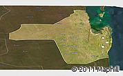 Satellite Panoramic Map of Vilanculos, darken