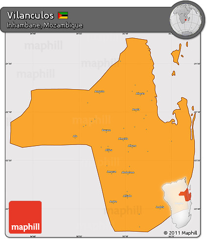 Political Simple Map of Vilanculos, cropped outside