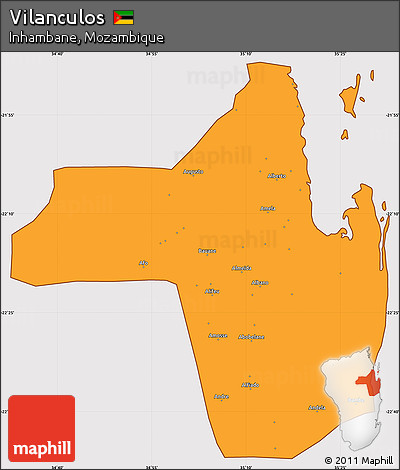 Political Simple Map of Vilanculos, cropped outside