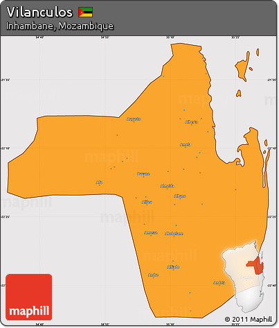 Political Simple Map of Vilanculos, cropped outside