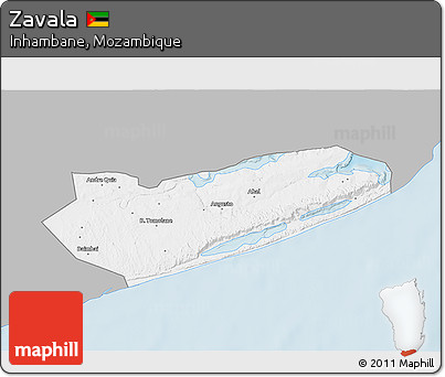 Gray 3D Map of Zavala, single color outside