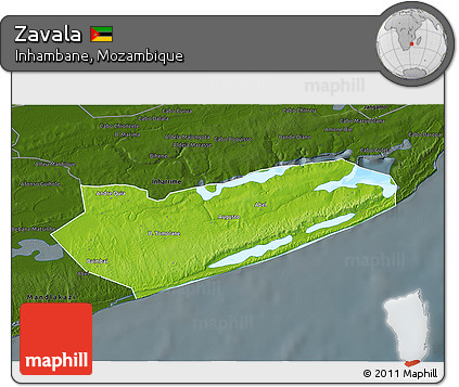 Physical 3D Map of Zavala, darken