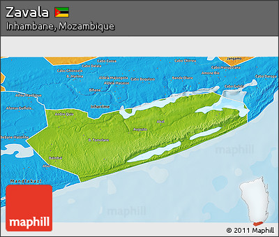 Physical 3D Map of Zavala, political outside