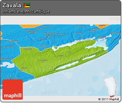 Physical 3D Map of Zavala, political outside