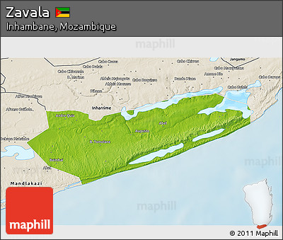 Physical 3D Map of Zavala, shaded relief outside