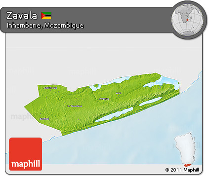 Physical 3D Map of Zavala, single color outside
