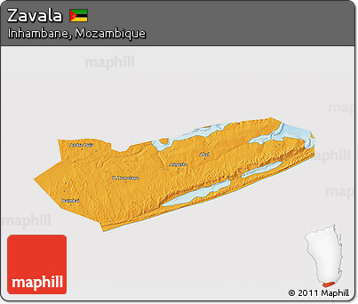 Political 3D Map of Zavala, cropped outside