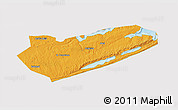 Political 3D Map of Zavala, cropped outside