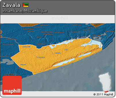 Political 3D Map of Zavala, darken