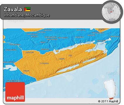 Political 3D Map of Zavala
