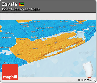 Political 3D Map of Zavala
