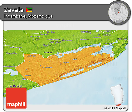 Political 3D Map of Zavala, physical outside