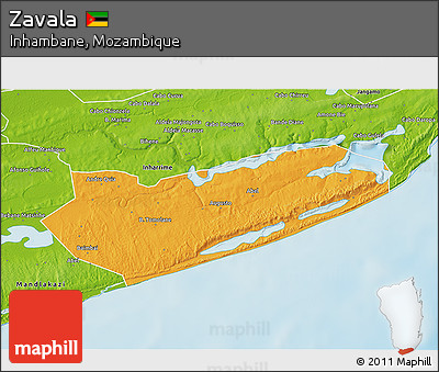 Political 3D Map of Zavala, physical outside