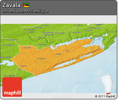 Political 3D Map of Zavala, physical outside