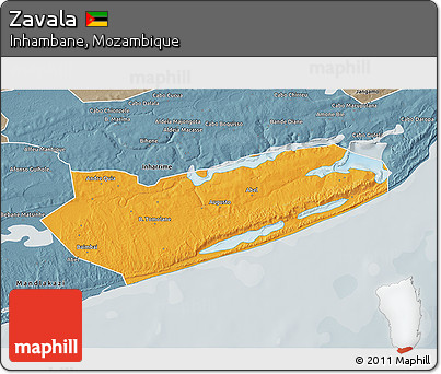 Political 3D Map of Zavala, semi-desaturated