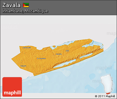 Political 3D Map of Zavala, single color outside
