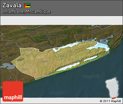 Satellite 3D Map of Zavala, darken