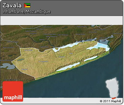 Satellite 3D Map of Zavala, darken