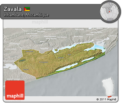 Satellite 3D Map of Zavala, lighten, semi-desaturated