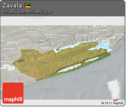 Satellite 3D Map of Zavala, lighten, semi-desaturated