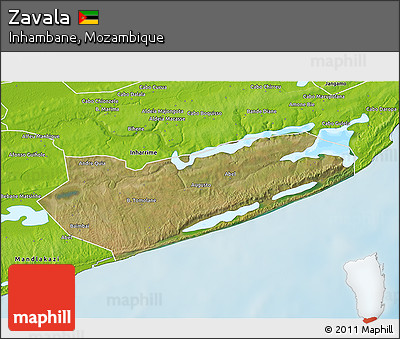 Satellite 3D Map of Zavala, physical outside