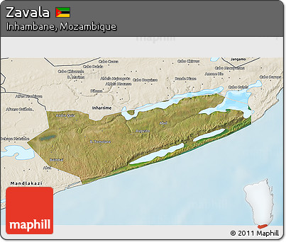 Satellite 3D Map of Zavala, shaded relief outside