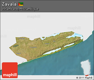 Satellite 3D Map of Zavala, single color outside