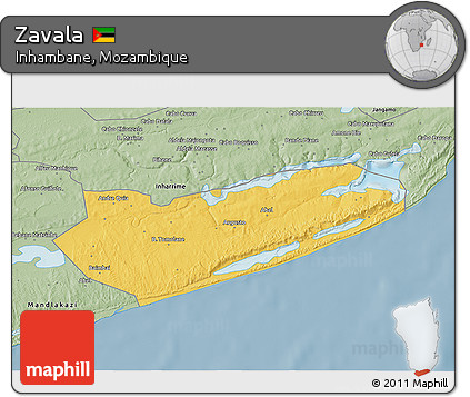 Savanna Style 3D Map of Zavala