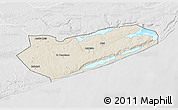 Shaded Relief 3D Map of Zavala, lighten, desaturated