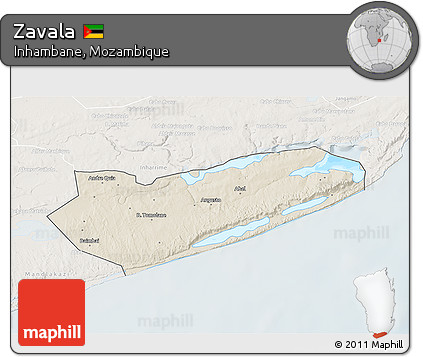 Shaded Relief 3D Map of Zavala, lighten