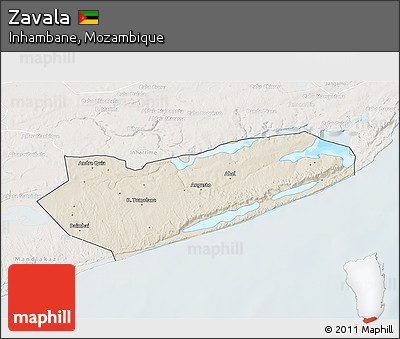 Shaded Relief 3D Map of Zavala, lighten