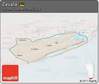 Shaded Relief 3D Map of Zavala, lighten