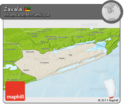 Shaded Relief 3D Map of Zavala, physical outside