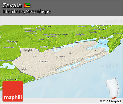 Shaded Relief 3D Map of Zavala, physical outside
