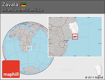 Gray Location Map of Zavala, highlighted parent region