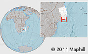 Gray Location Map of Zavala, highlighted parent region, hill shading