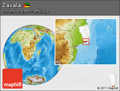 Physical Location Map of Zavala, highlighted parent region