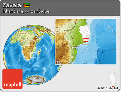 Physical Location Map of Zavala, highlighted parent region
