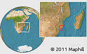 Satellite Location Map of Zavala, within the entire country