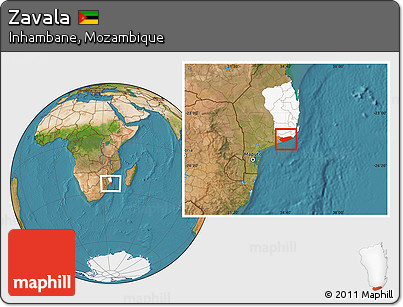 Satellite Location Map of Zavala, highlighted parent region
