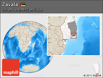 Shaded Relief Location Map of Zavala, highlighted country, highlighted parent region