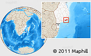 Shaded Relief Location Map of Zavala, highlighted country