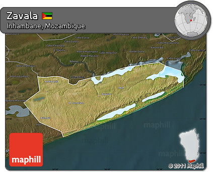Satellite Map of Zavala, darken