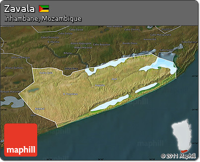 Satellite Map of Zavala, darken