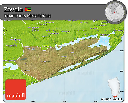 Satellite Map of Zavala, physical outside