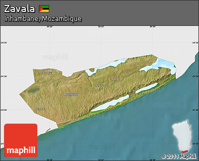 Satellite Map of Zavala, single color outside