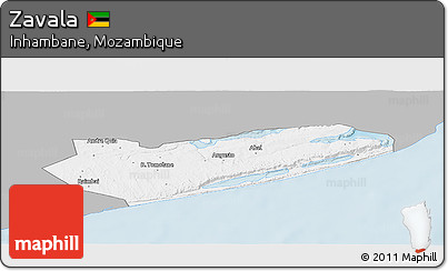Gray Panoramic Map of Zavala, single color outside