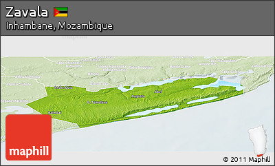 Physical Panoramic Map of Zavala, lighten